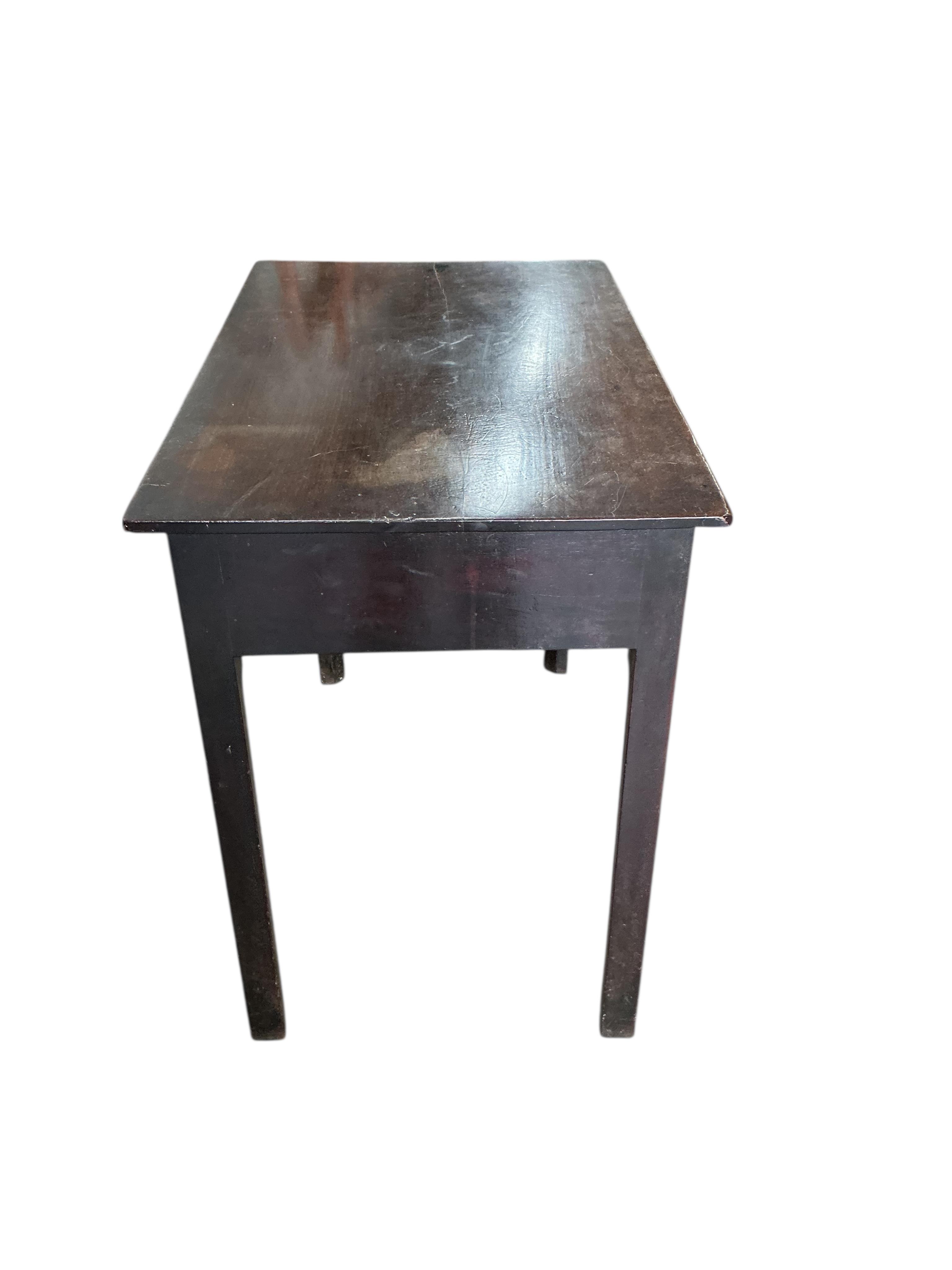 A George III rectangular mahogany side table, width 83cm, depth 51cm, height 71cm